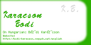 karacson bodi business card